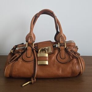Chloe Paddingtin Bag In Brown Leather 2000's Entrupy Certified